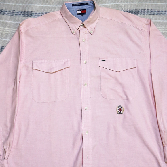 TOMMY HILFIGER Pink Crest Long Sleeve Button Shirt - Picture 2 of 8